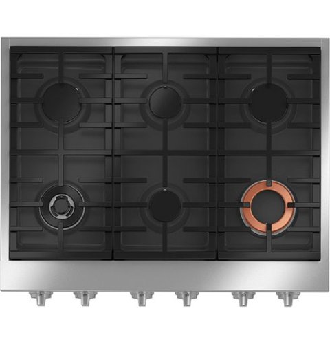 Café - 36" Built-In Gas Cooktop with 6 Burners, Customizable - Matte Black