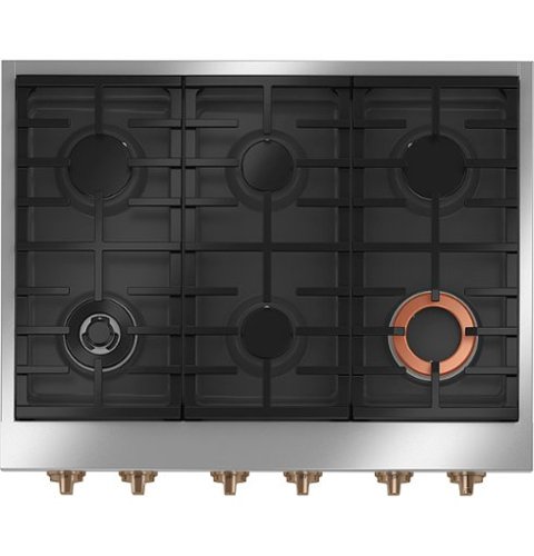 Café - 36" Built-In Gas Cooktop with 6 Burners, Customizable - Matte White