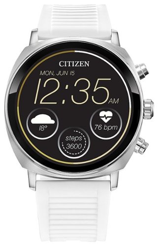 Citizen - CZ Smart 41mm Unisex Stainless Steel Casual Smartwatch with Silicone Strap - Silver