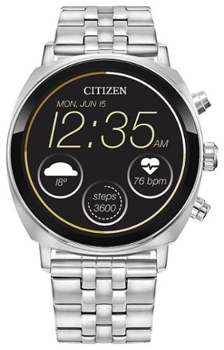 Citizen - CZ Smart 41mm Unisex Stainless Steel Casual Smartwatch with Stainless Steel Bracelet - Silver