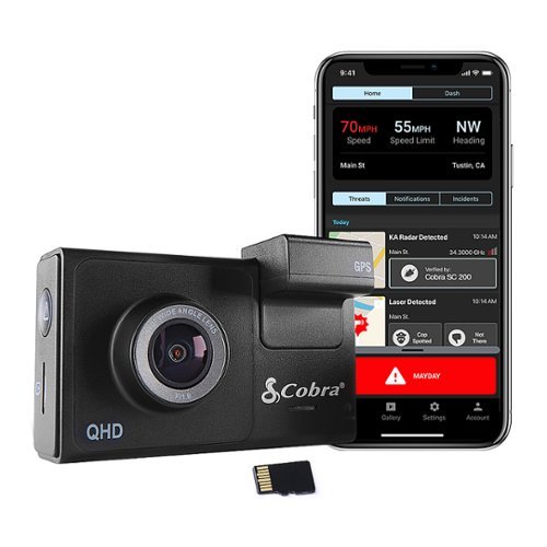 Cobra - SC 200 Configurable Smart Dash Cam with Optional Accessory Cameras - Black