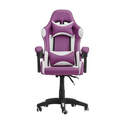 CorLiving Ravagers Gaming Chair - Purple and White