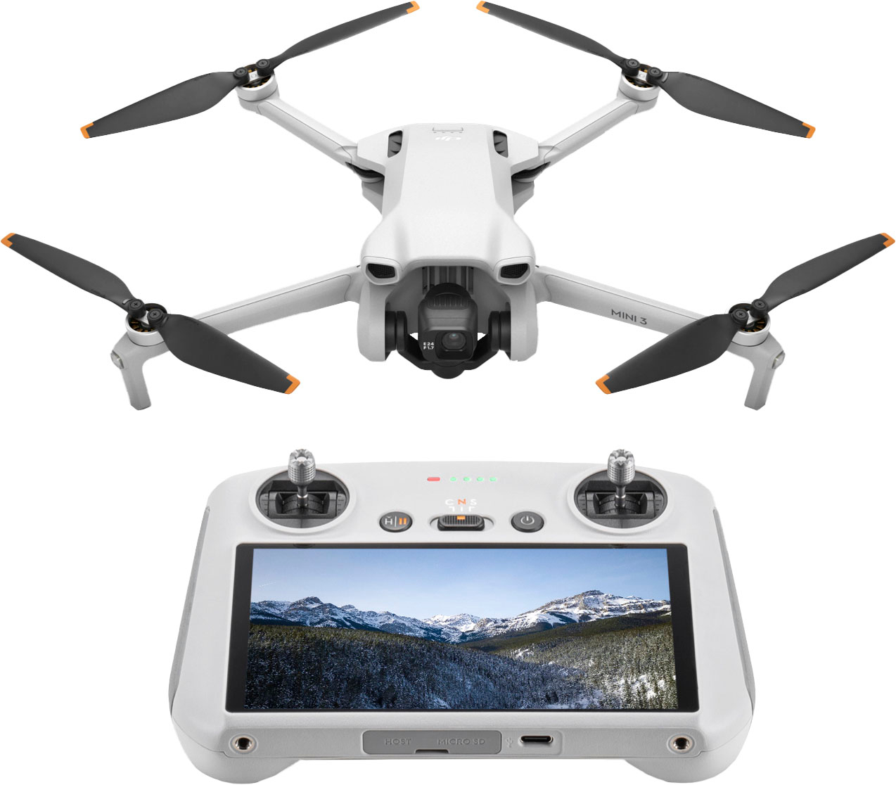 DJI - Geek Squad Certified Refurbished Mini 3 Drone with Remote Controller with a Screen - Gray