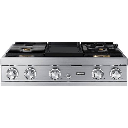 Dacor - Contemporary 36" Built-In Gas Cooktop with 4 Burners with SimmerSear and Griddle, Liquid Propane, High Altitude - Silver Stainless Steel