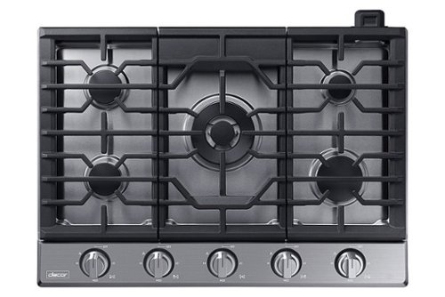 Dacor - Transitional 30" Built-In Gas Cooktop with 6 burners and SimmerSear, Liquid Propane Convertible - Silver Stainless Steel