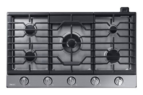 Dacor - Transitional 36" Built-In Gas Cooktop with 6 burners and SimmerSear, Liquid Propane Convertible - Silver Stainless Steel