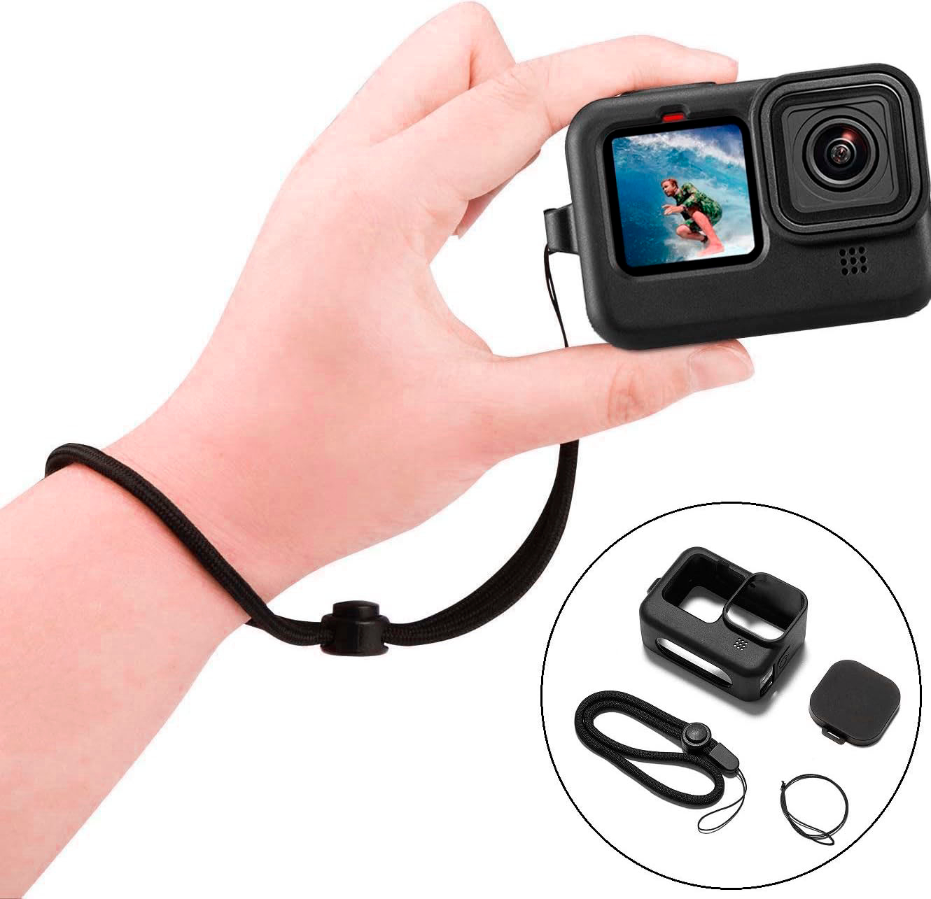 Digipower - Black Silicone Sleeve Case for Gopro Hero12 / Hero11 / Hero10 / Hero9 Black - Black