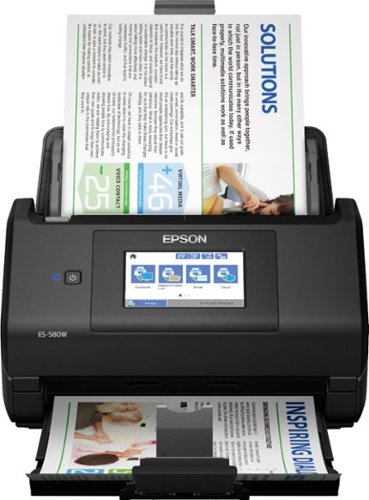 Epson - WorkForce ES-580W Wireless Duplex Touchscreen Desktop Document Scanner - Black