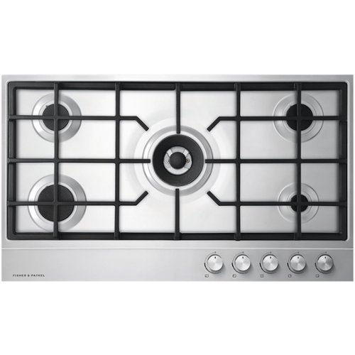 Fisher & Paykel - 35.4" Gas Cooktop - Stainless Steel With Polished Strip