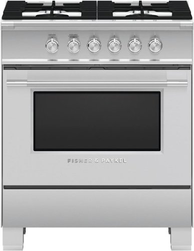 Fisher & Paykel - Classic Series 3.5 Cu. Ft. Freestanding Gas True Convection Range - Brushed Stainless Steel/Black Glass