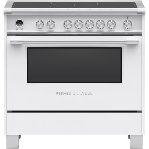 Fisher & Paykel - Classic Series 4.9 Cu. Ft. Freestanding Electric Induction Convection Range with Self-Cleaning - White