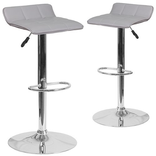 Flash Furniture - Alice Contemporary Vinyl Barstool (set of 2) - Gray