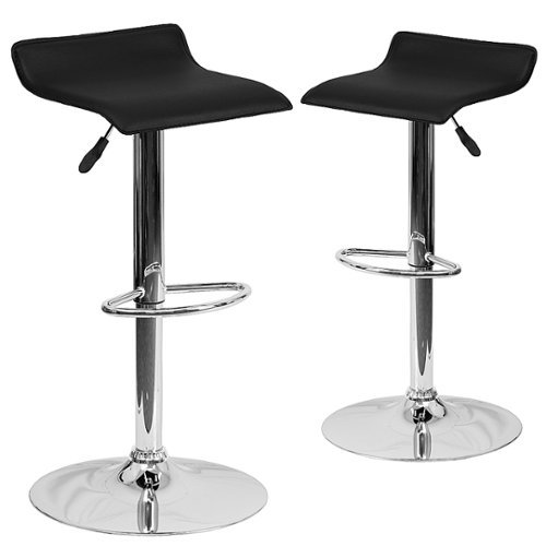 Flash Furniture - Athens Contemporary Vinyl Barstool (set of 2) - Black