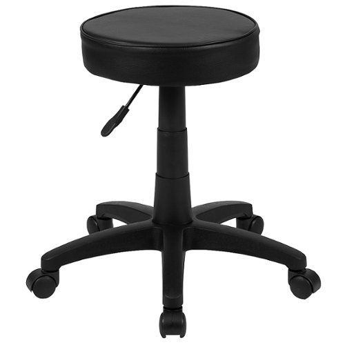 Flash Furniture - Baker Contemporary Leather/Faux Leather Medical Stool - Black