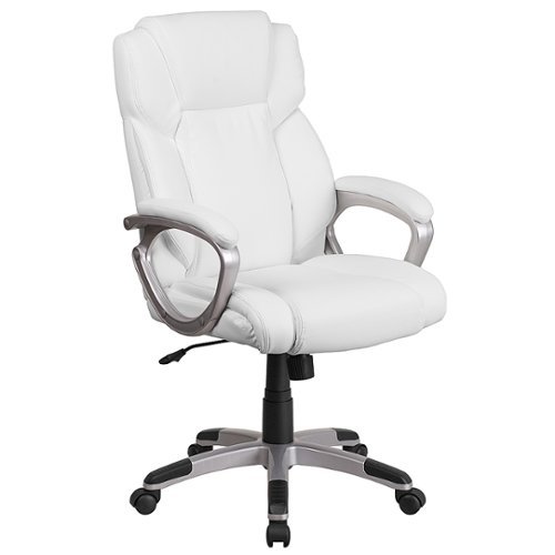 Flash Furniture - Carolyn Contemporary Leather/Faux Leather Executive Swivel Office Chair - White