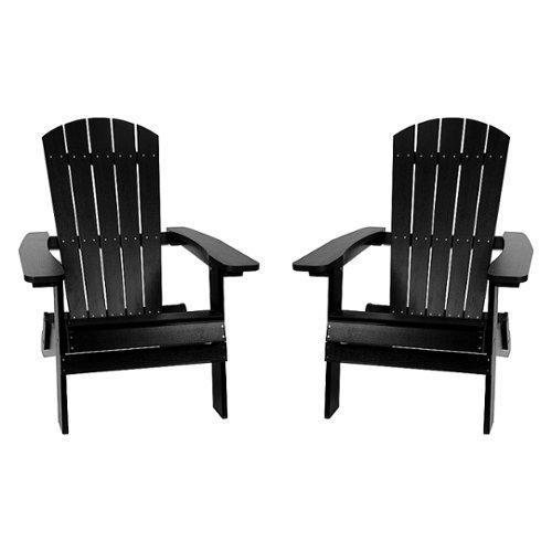 Flash Furniture - Charlestown Adirondack Chair (set of 2) - Black