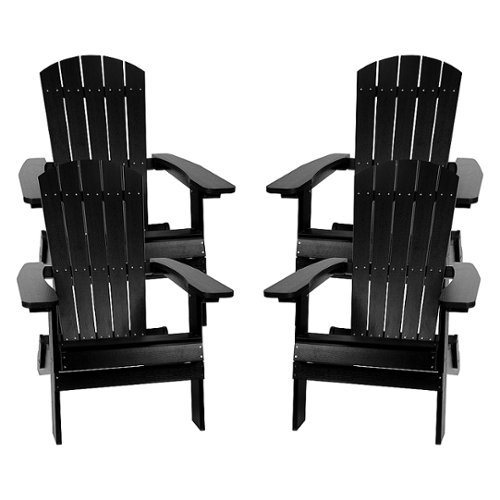 Flash Furniture - Charlestown Adirondack Chair (set of 4) - Black