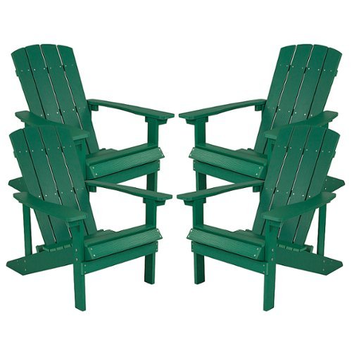 Flash Furniture - Charlestown Adirondack Chair (set of 4) - Green