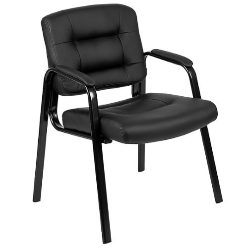 Flash Furniture - Darwin Contemporary Leather/Faux Leather Side Chair - Unupholstered - Black