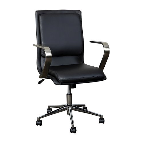 Flash Furniture - Designer Executive Swivel Office Chair with Arms - Black/Chrome