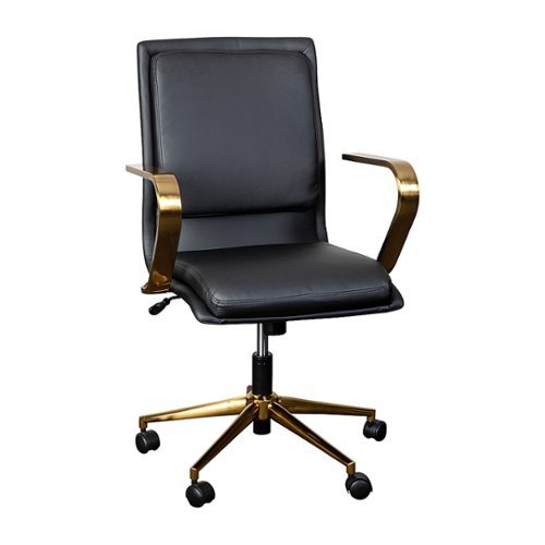 Flash Furniture - Designer Executive Swivel Office Chair with Arms - Black/Gold