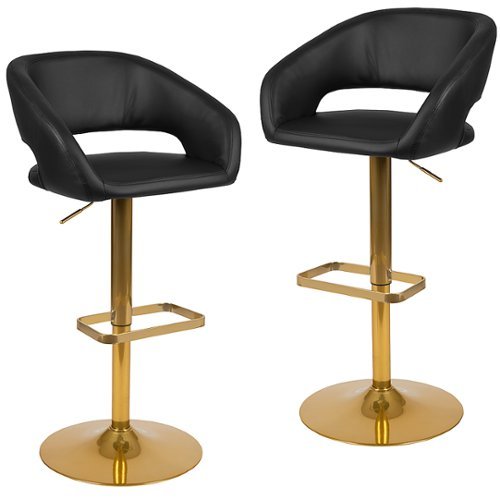 Flash Furniture - Erik Contemporary Vinyl Barstool (set of 2) - Black