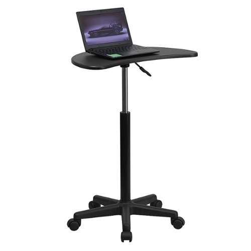 Flash Furniture - Eve Half-Round Contemporary Laminate Laptop Desk - Black