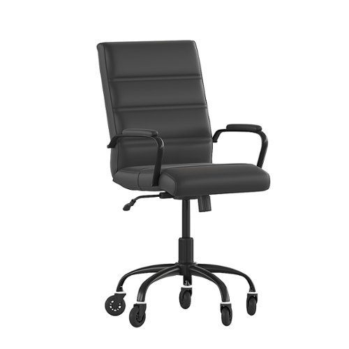 Flash Furniture - Executive Chair on Skate Wheels - Black LeatherSoft/Black Frame