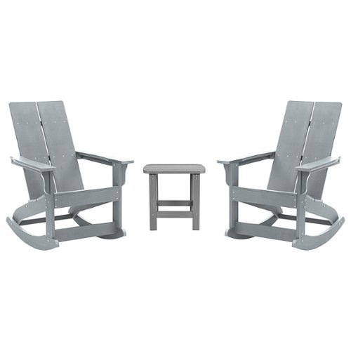 Flash Furniture - Finn Outdoor Rectangle Cottage Resin 3 Piece Patio Set - Gray