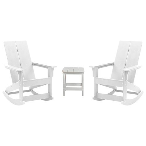 Flash Furniture - Finn Outdoor Rectangle Cottage Resin 3 Piece Patio Set - White