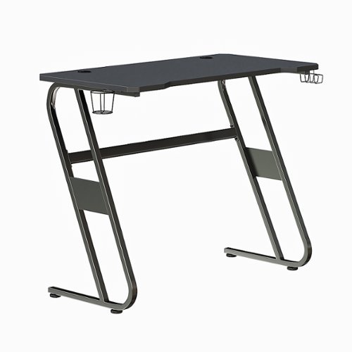 Flash Furniture - Fisher Rectangle Contemporary Laminate Gaming Desk - Black