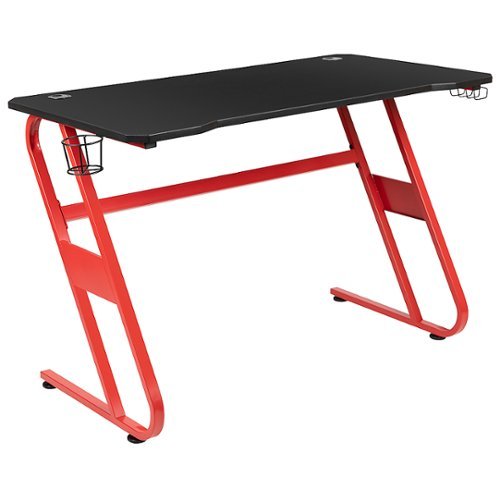 Flash Furniture - Fisher Rectangle Contemporary Laminate Gaming Desk - Red