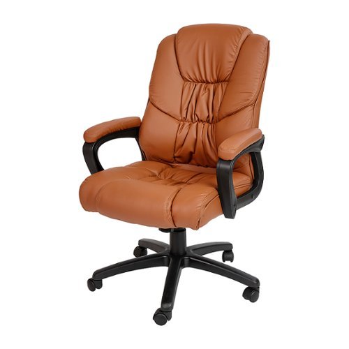 Flash Furniture - Flash Fundamentals Contemporary Leather/Faux Leather Big & Tall Swivel Office Chair - Brown