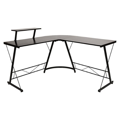 Flash Furniture - Ginny L Contemporary Laminate Home Office Desk - Black/Black