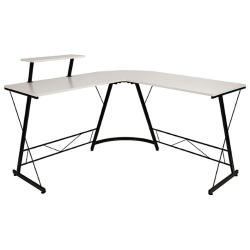 Flash Furniture - Ginny L Contemporary Laminate Home Office Desk - White/Black