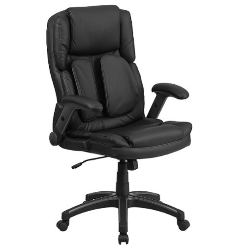 Flash Furniture - Hansel Contemporary Leather Executive Swivel Ergonomic High Back Office Chair - Black