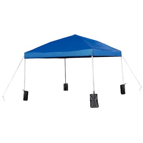 Flash Furniture - Harris 10'x10' Pop Up Straight Leg Canopy Tent With Sandbags and Wheeled Case - Blue