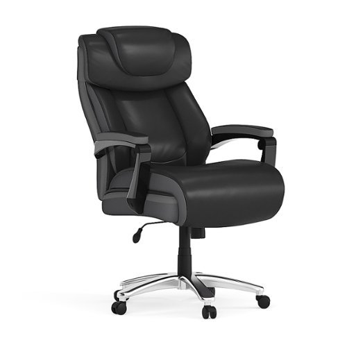 Flash Furniture - Hercules Big & Tall 500 lb. Rated LeatherSoft Ergonomic Chair w/Adjustable Headrest - Black