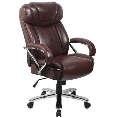 Flash Furniture - Hercules Big & Tall 500 lb. Rated LeatherSoft Swivel Office Chair w/Extra Wide Seat - Brown