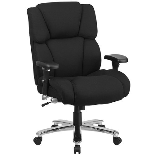 Flash Furniture - Hercules Contemporary Fabric 24/7 Big & Tall Swivel High Back Office Chair - Black Fabric