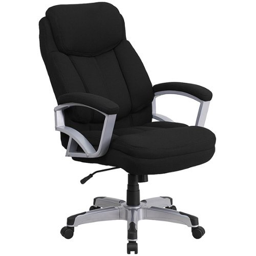 Flash Furniture - Hercules Contemporary Fabric Big & Tall Swivel Office Chair with Arms - Black Fabric