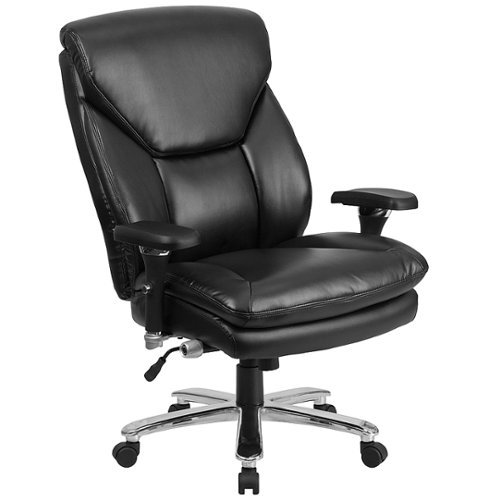 Flash Furniture - Hercules Contemporary Leather/Faux Leather 24/7 Big & Tall Swivel Office Chair - Black LeatherSoft