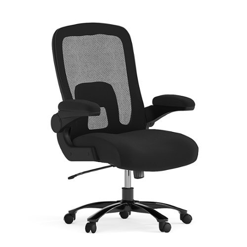 Flash Furniture - Hercules Contemporary Mesh Big & Tall Swivel Office Chair Adjustable Lumbar - Black Fabric/Mesh