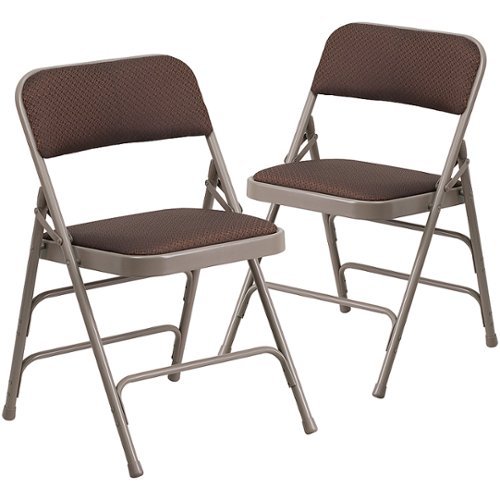 Flash Furniture - Hercules Fabric Upholstered Folding Chair (set of 2) - Brown Patterned