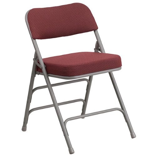 Flash Furniture - Hercules Series Curved Triple Braced Fabric Metal Folding Chair - Burgundy