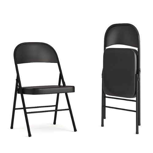 Flash Furniture - Hercules Series Double Braced Metal Folding Chair (set of 2) - Black