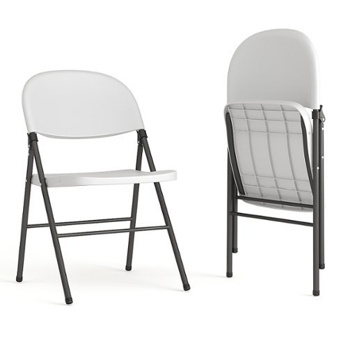 Flash Furniture - Hercules Series Plastic Folding Chair (set of 2) - Granite White