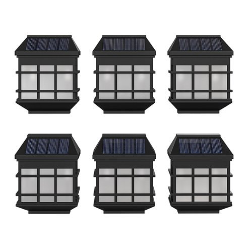 Flash Furniture - Holder Decorative Wall Mount Solar Powered Lighting for Decks and Fencing - Black