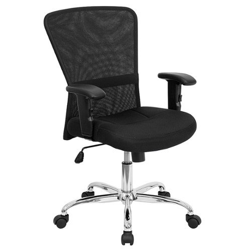 Flash Furniture - Jasmine Contemporary Mesh Swivel Office Chair - Black