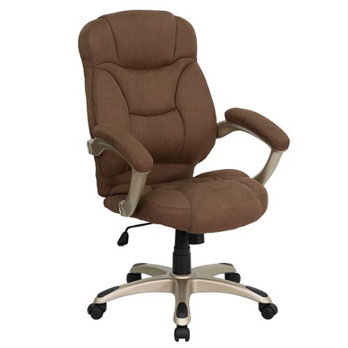 Flash Furniture - Jessie Contemporary Fabric Swivel Office Chair - Brown Microfiber